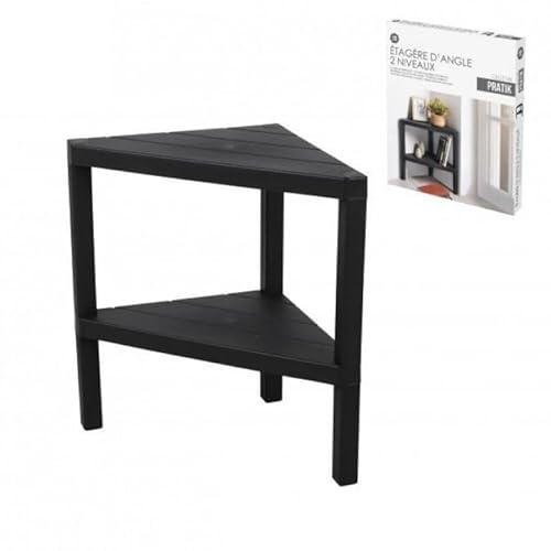 PRATIK 2-Tier Corner Shelf Black 25,5X46X45CM