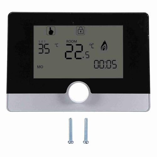 Termostato Programmabile Per Caldaia A Muro, Controllo Temperatura, Bianco - Display LCD Con Retroilluminazione Blu, Regolazione Facile, Per Riscaldamento Casa