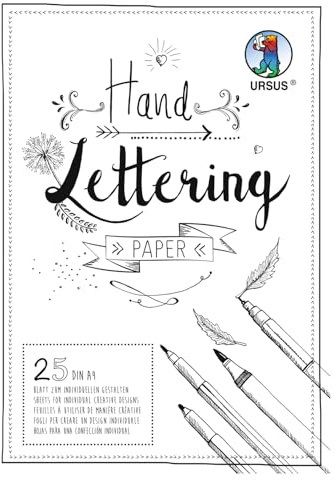 Handlettering Papier, Tonkarton Weiß, 200g/qm, 25 Blatt (DIN A4)
