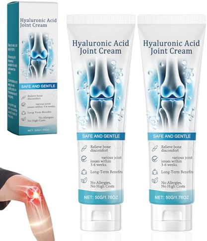 Hyaluronsäure Gelenk Reparatur Creme, Schmerzlinderungscreme, Gelenkpflegecreme mit Kurkuma-Extrakt, Hyaluronsäure Gelenk- und Knochencreme Gelenk - für Rücken, Nacken, Hände, Knie (2PCS)