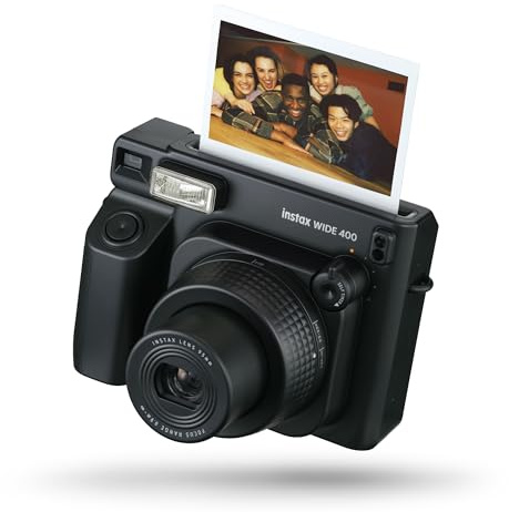 Fujifilm instax WIDE 400 - Fotocamera Istantanea Analogica, Esposizione Automatica, Flash Automatico, Autoscatto, Controlli Semplificati, Dimensioni Stampa 86 mm x 108 mm, Colore: Black