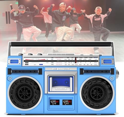 Portable Audio System with AM/FM Radio, CD Player, SD/USB Input, and Cassette Recorder for Family and Travel Use