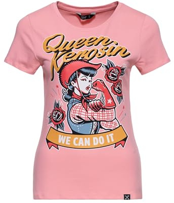 Queen Kerosin Damen T-Shirts Mit Statement Artwork We Can Do It