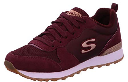Skechers Damen Og 85 Goldn Gurl Sneakers, Burgundy Suede Nylon Mesh Rose Gold Trim, 35 EU
