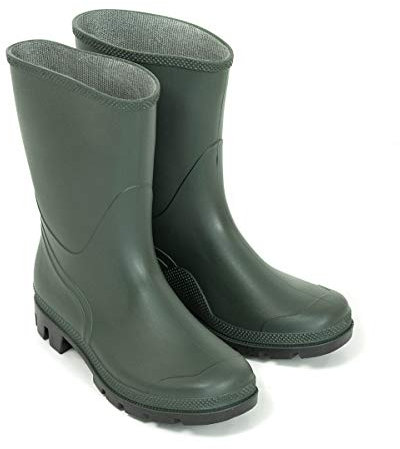 STI Stivale Basso in PVC di Colore Verde provvisto di Suola Nera n.39