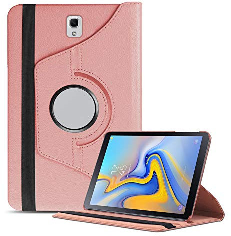 Samsung Galaxy Tab A 10.5 T590/T595 Case, Luxury Leather 360 Degree Rotating Smart Stand Folding Folio Tablet Case Cover for Samsung Galaxy Tab A 10.5 2018 (T595/T590) (Rose Gold)