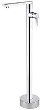 Wowkk Robinet de baignoire autonome mitigeur baignoire monotrou avec poignée unique pour salle de bain chrome