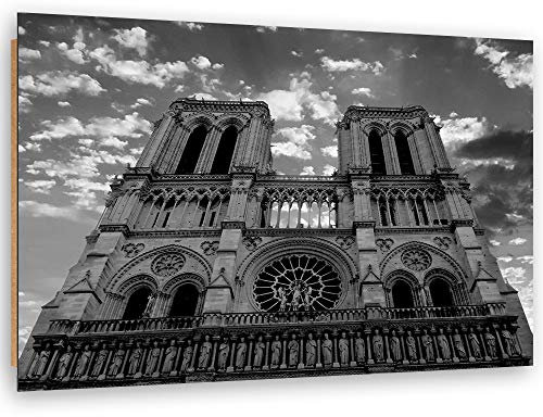 Wandbild XXL Kathedrale Notre-Dame Deko Kunst Bilder schwarz-weiß 120x80 cm