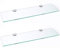 BSM Marketing Lot de 2 longues étagères en verre avec supports chromés pour salle de bain, chambre à coucher, cuisine, bureau (600 mm x 150 mm) environ 61 x 15,2 cm