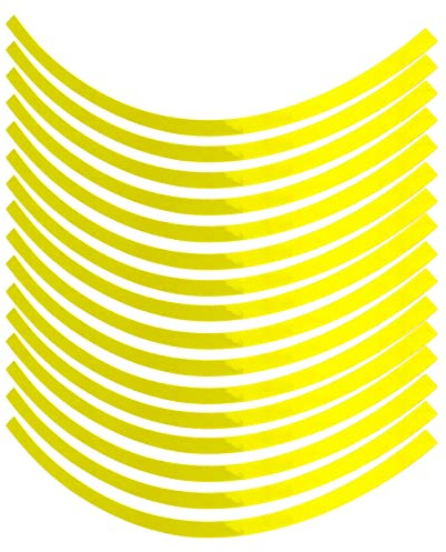 Adesivo Riflettente Ruota Universali per Auto Moto Ruote Riflettenti Gessato Adesivo Nastro Decorazione Pellicola (Giallo Fluorescente)