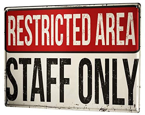 Blechschild Nostalgie Beruf Staff Only