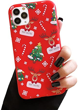 ZTOFERA TPU Case for iPhone 11 Pro 5.8 inch, Cute Christmas Design Soft Silicone Case, Slim Light-wight Protective Bumper Cover for iPhone 11 Pro (5.8) - Red