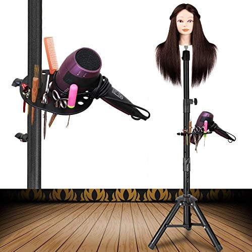 55 Inch Wig Stand Adjustable Mannequin Head Tripod for Hairdressing Training - Stainless Steel Wig Head Stand with Tray
