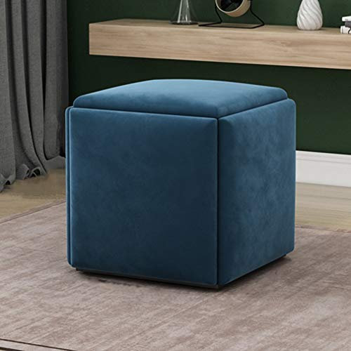 ZXF- Stapelbare Sofa Stuhl Hocker Kombination 5 In 1 Sitzwürfel Fußschemel - Atmungsaktive Wildleder Fußstütze Ottomans Home Accessoire Kreatives Würfelsofa, Gemischte Farben