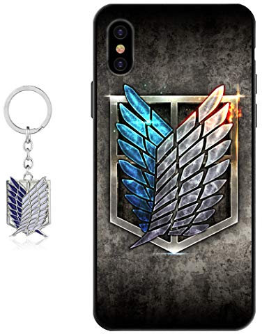 Staremeplz Compatible iPhone X/XS Case - Anime Design with Figure Keychain, Soft Silicone Flexible TPU Animation Phone Case