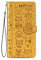 Fertuo Cover per Oppo A74 4G, Custodia Portafoglio a Libro in Pelle Flip Cover con Porta Carte, Chiusura Magnetica [Disegni di Gatto Cane] Case Antiurto per Oppo A74 4G, Giallo