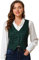 Allegra K Gilet à Carreaux Extensible asymétrique à Fermeture à Bouton et à col en V pour Femmes Vert XL