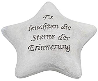 Fibula[Style]® Grabschmuck Gedenkstein Gedenkstern mit Spruch Allerheiligen Trauer D15cm