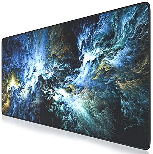 CSL - XXL Mauspad Gaming 900x400 mm - XXL Mousepad groß - Tischunterlage Large Size - verbessert Präzision und Geschwindigkeit - auch für Roccat Razer Logitech Maus und Tastatur - Blue Storm