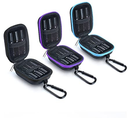 Bamboopack Tragetasche für ätherische Öle, 6 Rollflaschen, Mini-Aufbewahrungstasche, tragbar, doppellagig, Organizer, zufällige Farbauswahl, 3 Stück