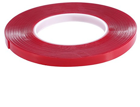 10M Nail Art Display Adhesive Double-Sided Tape, Red Film Clear Tape for Nail Manicure Tool, Perfect for Nail Art Sets and Display Lens