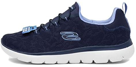 Skechers Damen Summits Good Taste Turnschuhe | Freihändige Slip-Ins, luftgekühlter Memory-Schaum, maschinenwaschbar, vegan, PerformTex-Obermaterial, Bungee-Slipper