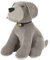Baroni Home Tope para puerta de suelo, tope para puerta de piso, tope para puerta de tela, resistente, con relleno pesado, 19 x 23 x 27 cm, perro sentado gris