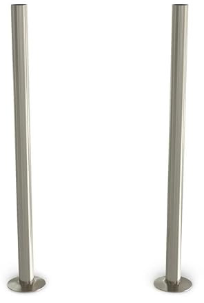UK Radiators Silver Nickel Radiator Pipe Sleeve - Brushed Silver Nickel Finish - 300mm Brass Pipe Sleeves - Perfect Addition to Any Interior Design