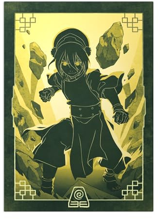 Displate Offiziell Avatar The Last Airbender MetallPoster Magnetische Befestigung Inklusive Lizenziert Bilder Hochwertiges Poster Elements - Toph Earth Kingdom 67.5 cm x 48 cm