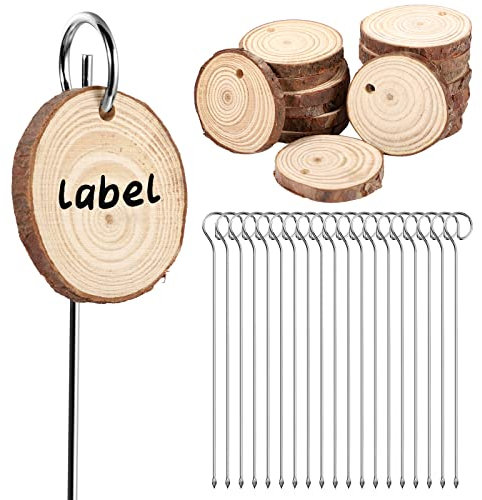 Yafe 20 Pcs Plant Labels for Outdoor Plants, Wooden Plant Labels Tags with Stake Garden Labels Tags Marker Sign Tags for Potted Plants Herbs Seed Flowers Vegetables