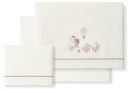 Bettwäsche Kinderwagen Giraffe Fahrrad beige