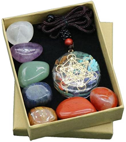 Danlai Natural Crystal Chakras Stone Meditation Reiki 7 Chakra Yoga Stone Set Sammlung Geschenke Box
