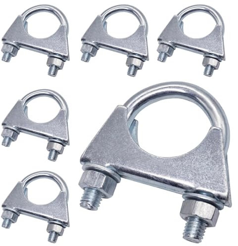 SKIR'CO (6 pezzi) fascette stringitubo per tubi con diametro di 32 mm, morsetti a U, supporti per tubi zincati