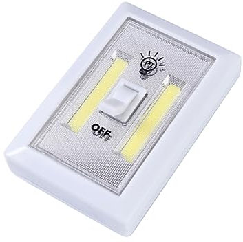 DOITOOL Akku-betriebene Cob-led-lampe Weiß Abs Batteriebetrieben Led-licht Für Schlafzimmer Unterschrankbeleuchtung Kabellos Magnetfuß Lichtschalter