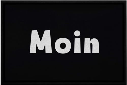 OM3® lustige Fußmatte mit Spruch - Moin - rutschfest & waschbar - 60x40cm -