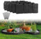 MSISILY Stone Effect Lawn Edging Border|Garden Edging Borders|Lawn Edging Tools|Garden Edging Border Plastic|Flower Bed Edging with Lawn Hedge 20 Pieces +20 Strong Fixing Nails 16Ft (Black-20Psc)