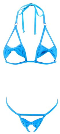 SHERRYLO Sling Bikini Extreme Micro Bikinis G String Thong Mini Exotic Tanning Bathing Suit, Turquoise (17119), Taille Unique