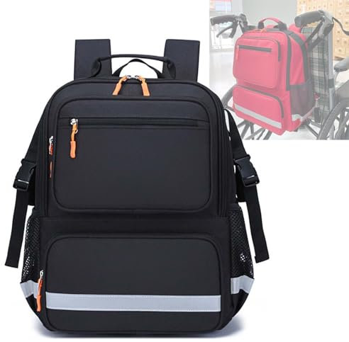 Cubstone Rollstuhl Rucksack, Motorisierte Rollstuhltasche für Erwachsene, Große Kapazität Rollstuhlzubehör/Rollstuhltasche Hinten, Rollstuhl Aufbewahrungstasche - für von losen Gegenständen (B)