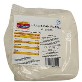 Guillermo | Harina panificable SIN GLUTEN - 500 g. | Para personas celíacas | 100% vegana | Libre de alérgenos | Perfecta para pan o repostería