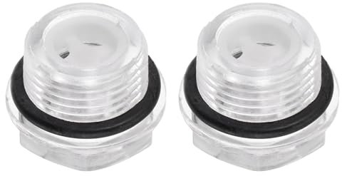 QUARKZMAN 2 Piezas Visor de Aceite para Compresor de Aire G1/2 Macho de Plástico con Cabeza Hexagonal y Ventana Indicadora de Aceite con Anillo en O Transparente