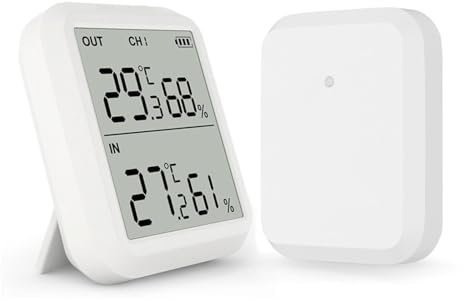 WESLNN Weather Station Thermometer And Hygrometer Large Backlight LCD Outdoor And Indoor Unit For House Kitchen Courtyard(WIth 1 Transmitter)