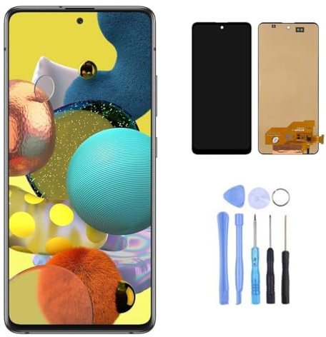 Globalstock Écran LCD et Vitre Tactile avec Châssis pour Samsung Galaxy A Series + Outils - Pièce Détachée, Remplacement d'Écran, Compatible, Haute Qualité (Galaxy A51 5G)