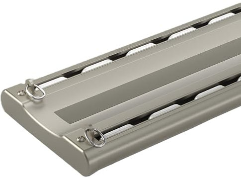 GUOGLZ Decken-Doppelschienensystem Stummen Vorhangschienen Aus Aluminiumlegierung, Schiebevorhangstangen, Für Duschraumbalkon Hotel Camper(Champagne,145cm/4.7ft)