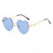 WDZAYXC Minimalistische rahmenlose herzförmige Sonnenbrille, nette und modische Brille (Blau)