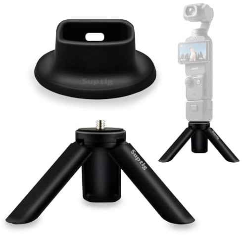 Suptig Stativhalterung, Silikon, rutschfeste Desktop-Halterung für DJI Osmo Pocket 3, Osmo Pocket 3 Zubehör (schwarz)