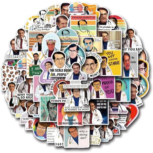 50 PCS Dr Now Stickers Waterproof Vinyl Doctor Weight Loss Fridge Stickers Phrase Quote Word Decals for Fitness Water Bottle Skateboard Mug Helmet