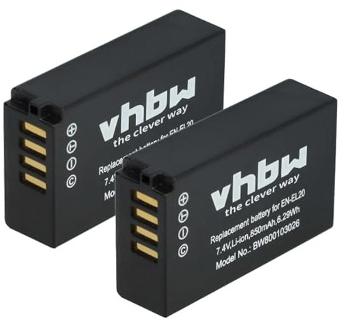 vhbw 2X Batterie Compatible avec Nikon Coolpix P1100 Appareil Photo (850mAh, 7,4V, Li-ION)
