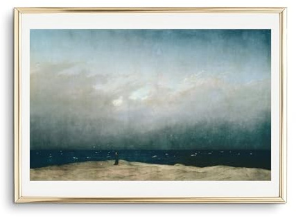 Din A4 Kunstdruck ohne Rahmen - Caspar David Friedrich - Der Mönch am Meer - Wanderer am Gestade - Gemälde - Druck Poster Bild