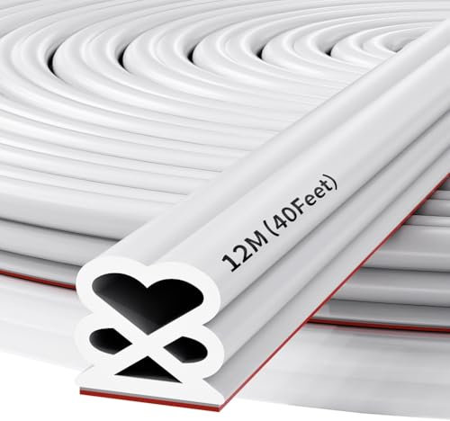 Bande d'étanchéité autocollante en caoutchouc pour cadre de porte, fenêtre (blanc, 1 cm x 12 m)