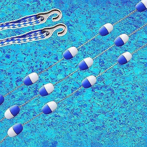 Separador de Seguridad para Piscinas, Cuerda Flotante Ajustable con 2 Boyas flotantes Bicolor para Piscina, Marcador de Carril en Espiral, 3, 4, 5 y 6 Metros de Largo (tamaño: 25 m/82 pies)